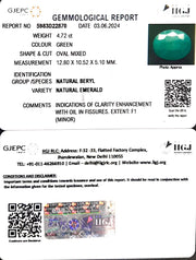 4.72/CT Natural Panna Stone with Govt. Lab Certificate-2331